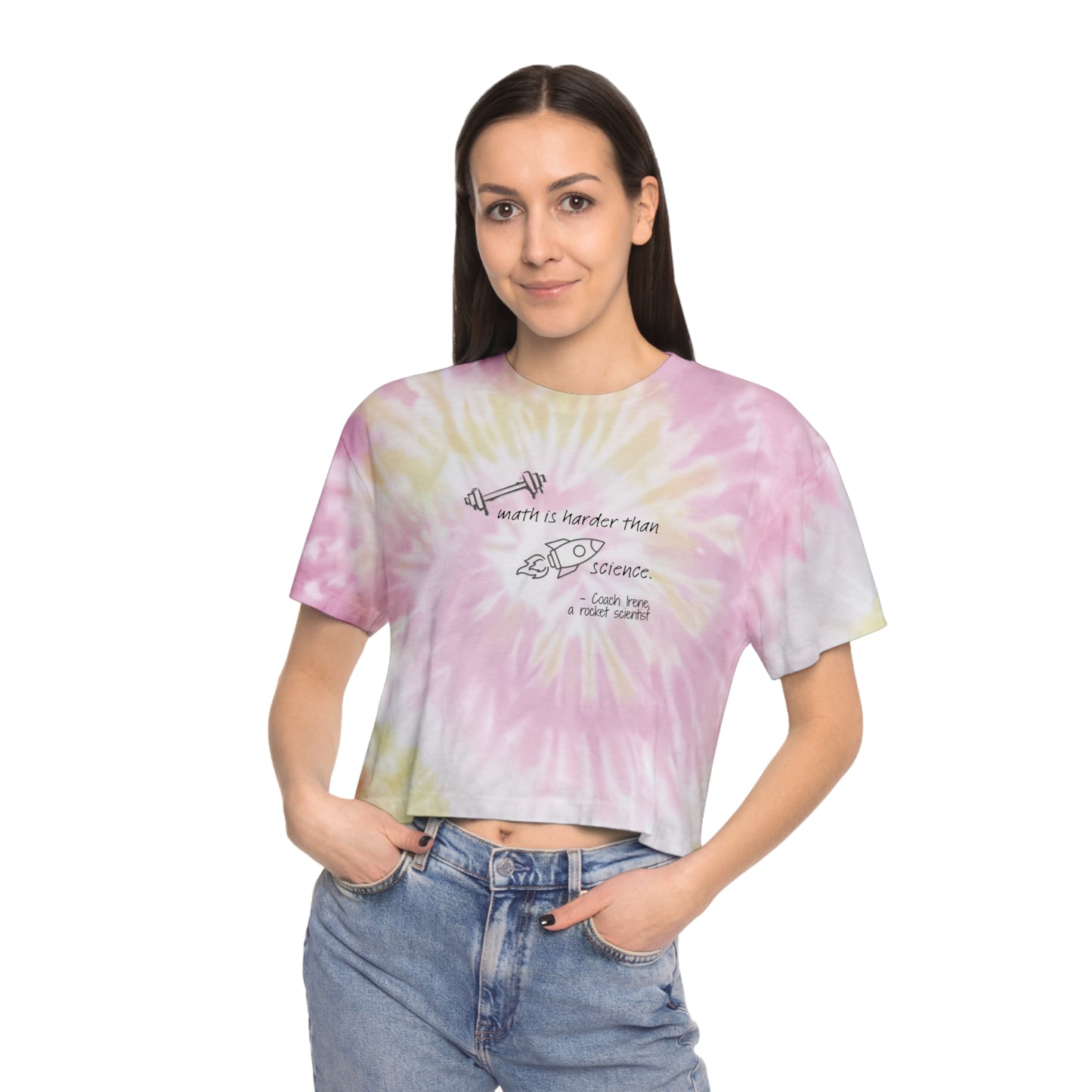 Barbell Math Women's Tie-Dye Crop Tee