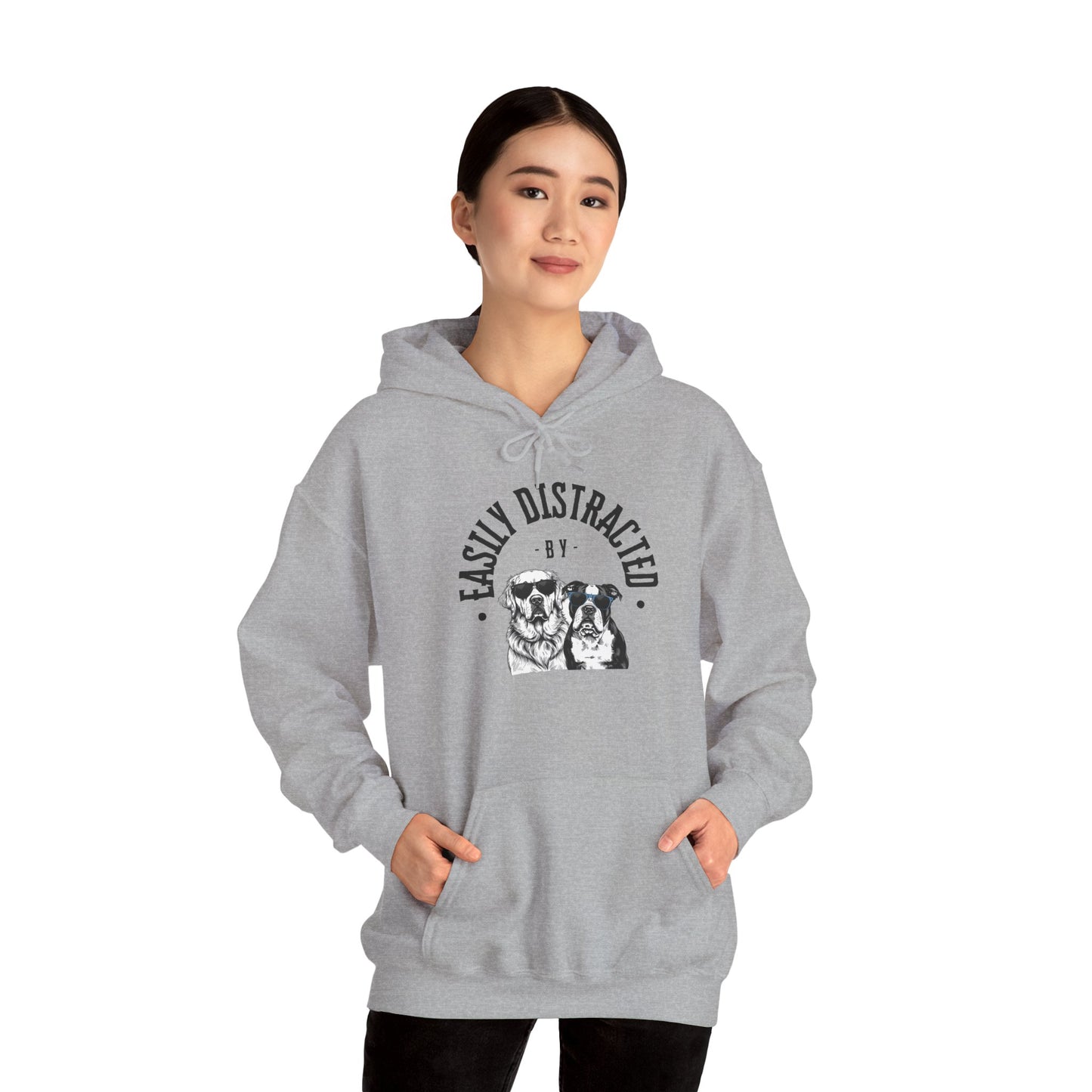 Easily Distracted by Dogs Hooded Sweatshirt
