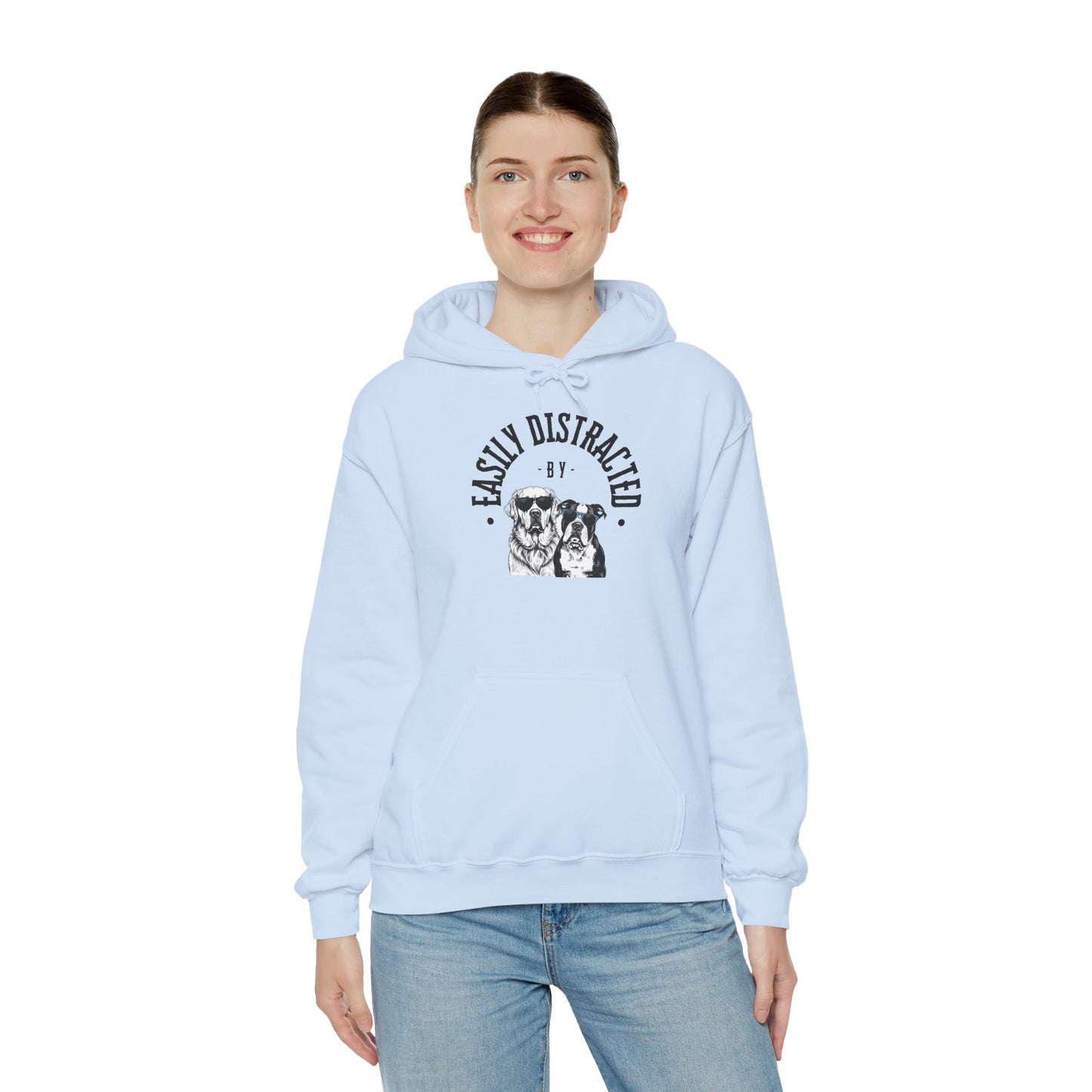 Easily Distracted by Dogs Hooded Sweatshirt