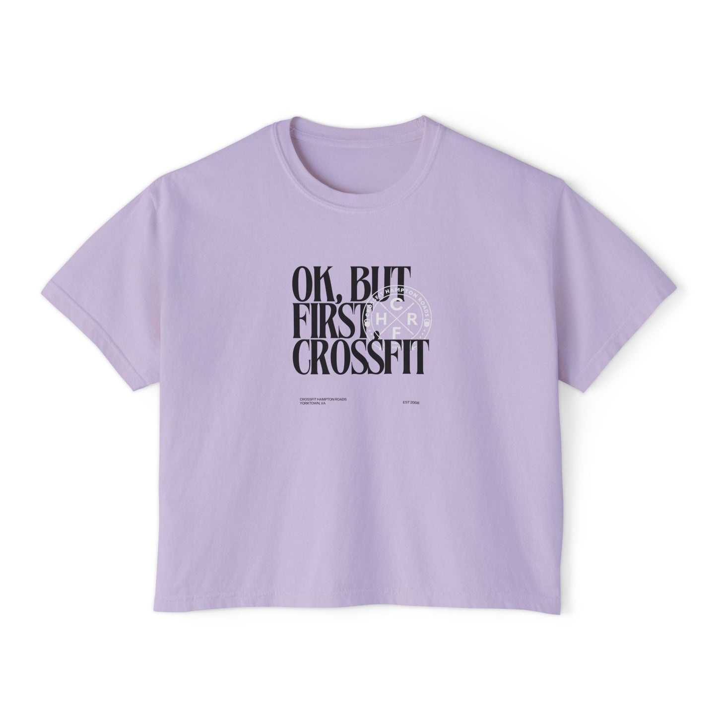 COACH But First CrossFit Boxy Tee
