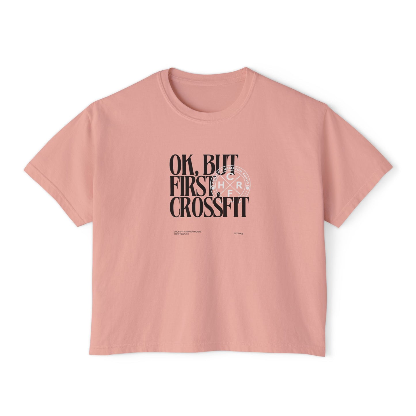 COACH But First CrossFit Boxy Tee