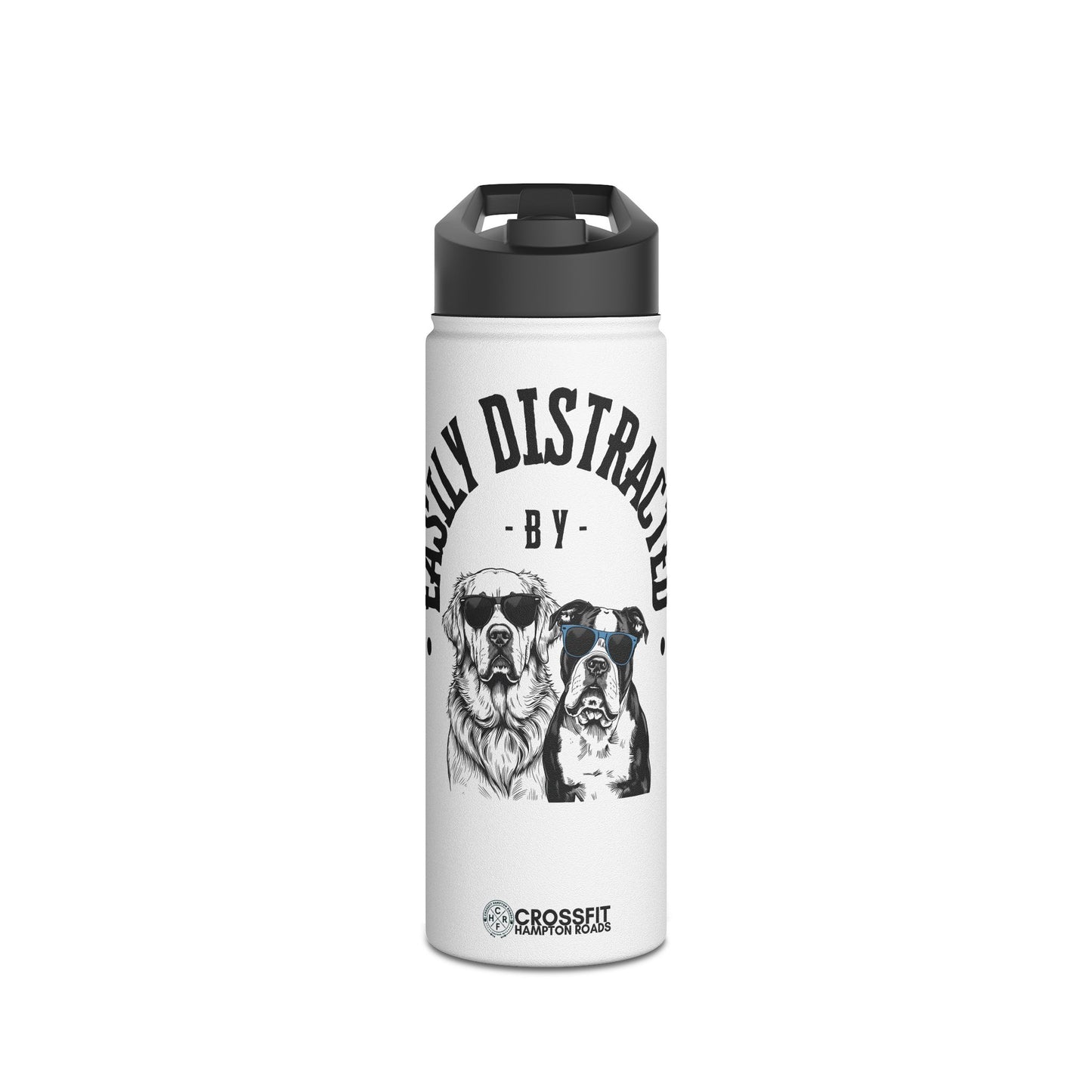 Easily Distracted Stainless Steel Water Bottle, Standard Lid