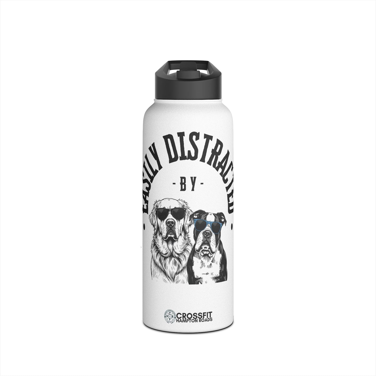 Easily Distracted Stainless Steel Water Bottle, Standard Lid