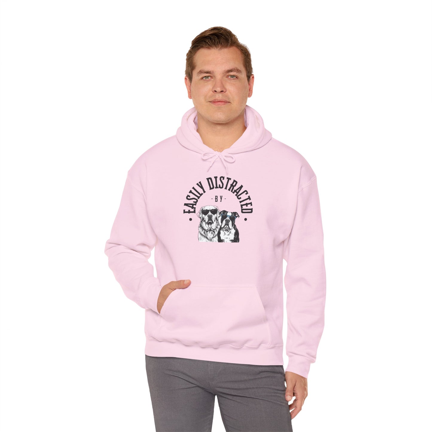 Easily Distracted by Dogs Hooded Sweatshirt