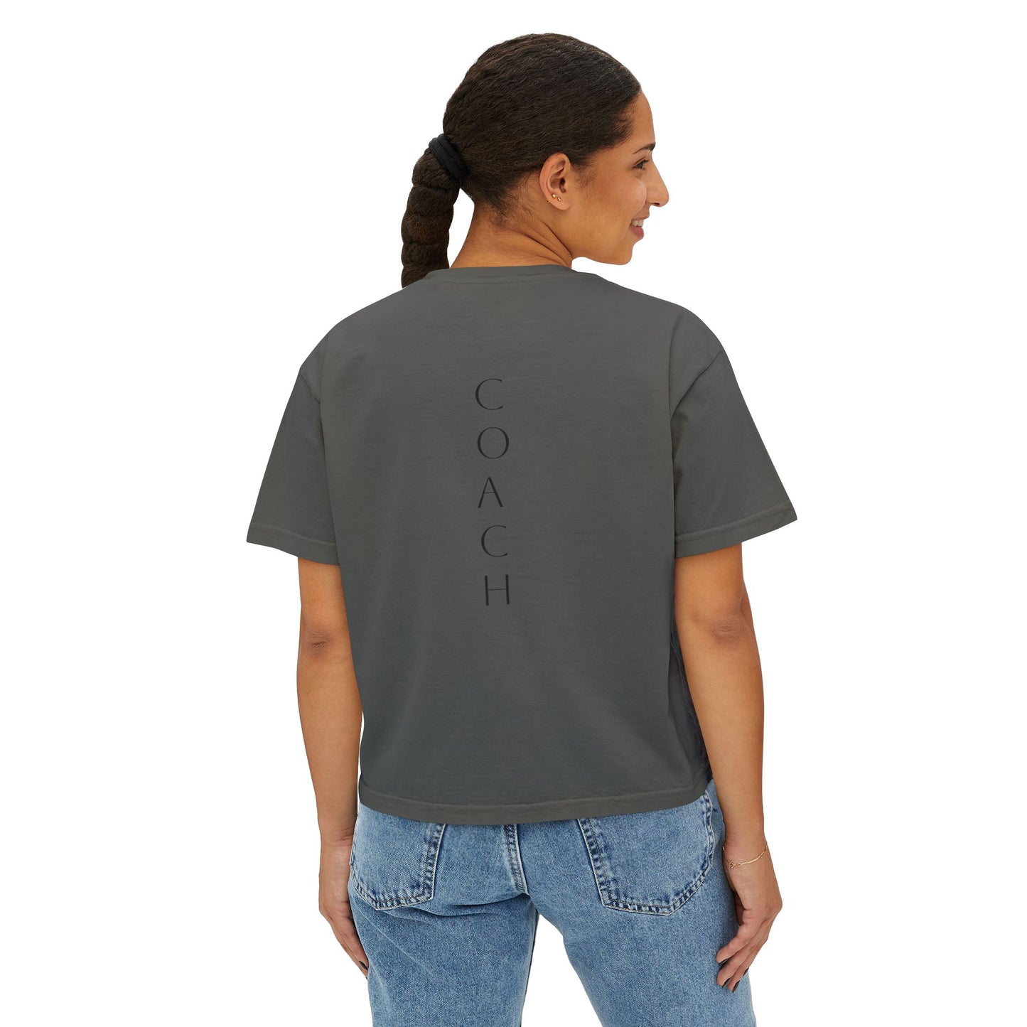 COACH But First CrossFit Boxy Tee