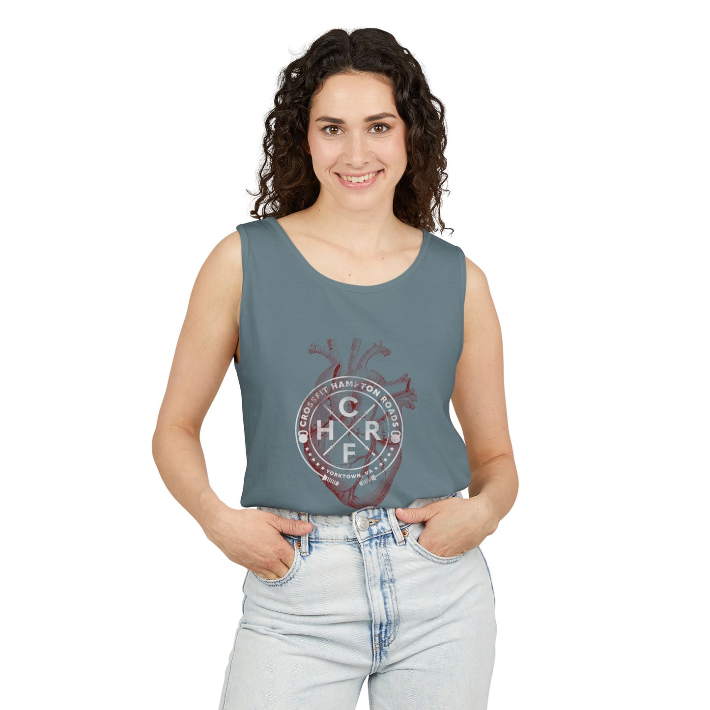 CFHR White Logo Heart Tank Top