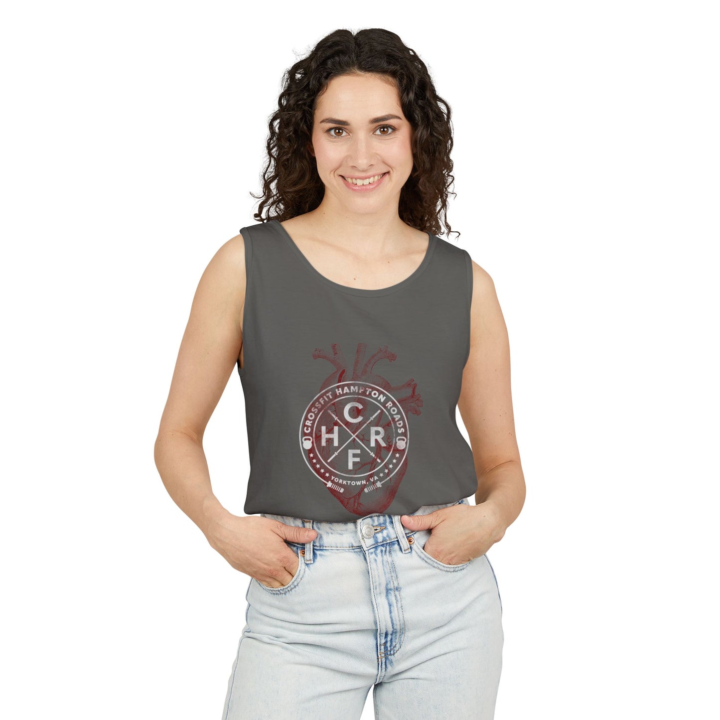 CFHR White Logo Heart Tank Top